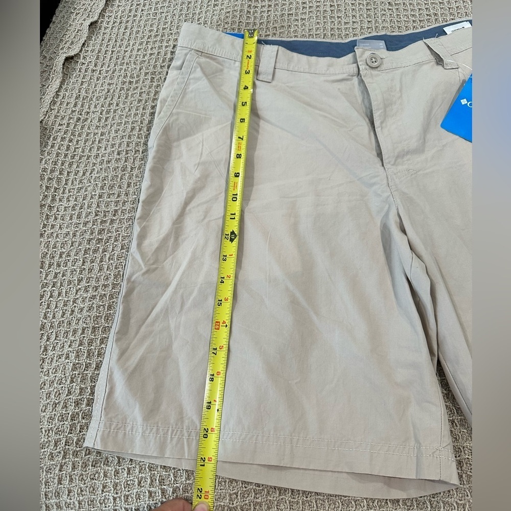 Columbia Tan Flat Front Shorts Lightweight Casual 38 10L - Picture 4 of 5